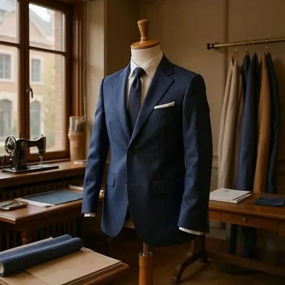 Men's Standard Fit Suit Jacket Goodfellow & Co In Navy 34L New - Picture 2 of 4